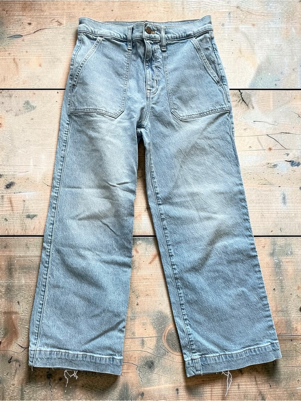 J. Crew Women’s Wide-Leg Cropped Blue Jeans Size 27